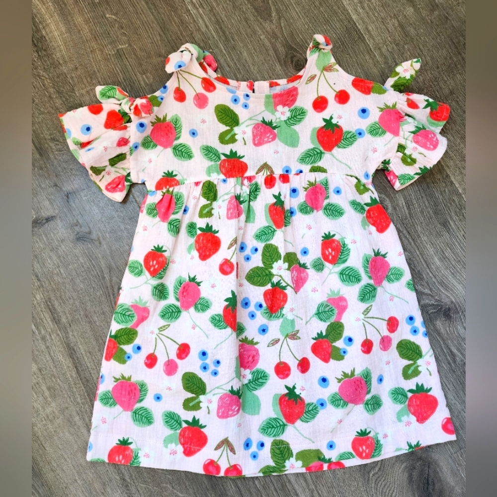 Mud Pie NWT Berry Patch Bow Dress 3T - Picture 7 of 7
